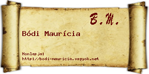 Bódi Maurícia névjegykártya