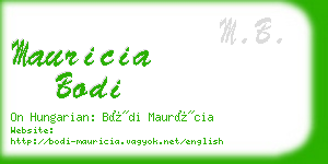 mauricia bodi business card